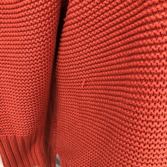 French Connection Size Large Orange Oversized Mock Neck Sweater Pullover Heavy - Picture 7 of 9